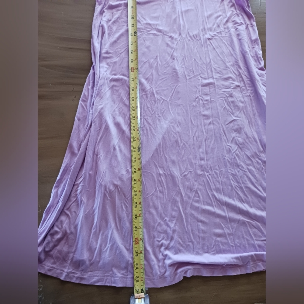Basic Sleeveless T-Shirt Dress A Line Pockets Womens M Time&Tru Lilac Stretchy - Picture 7 of 9